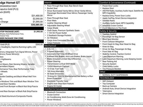 New 2024 Dodge Hornet GT w/ GT Blacktop Package AWD/4WD image 5