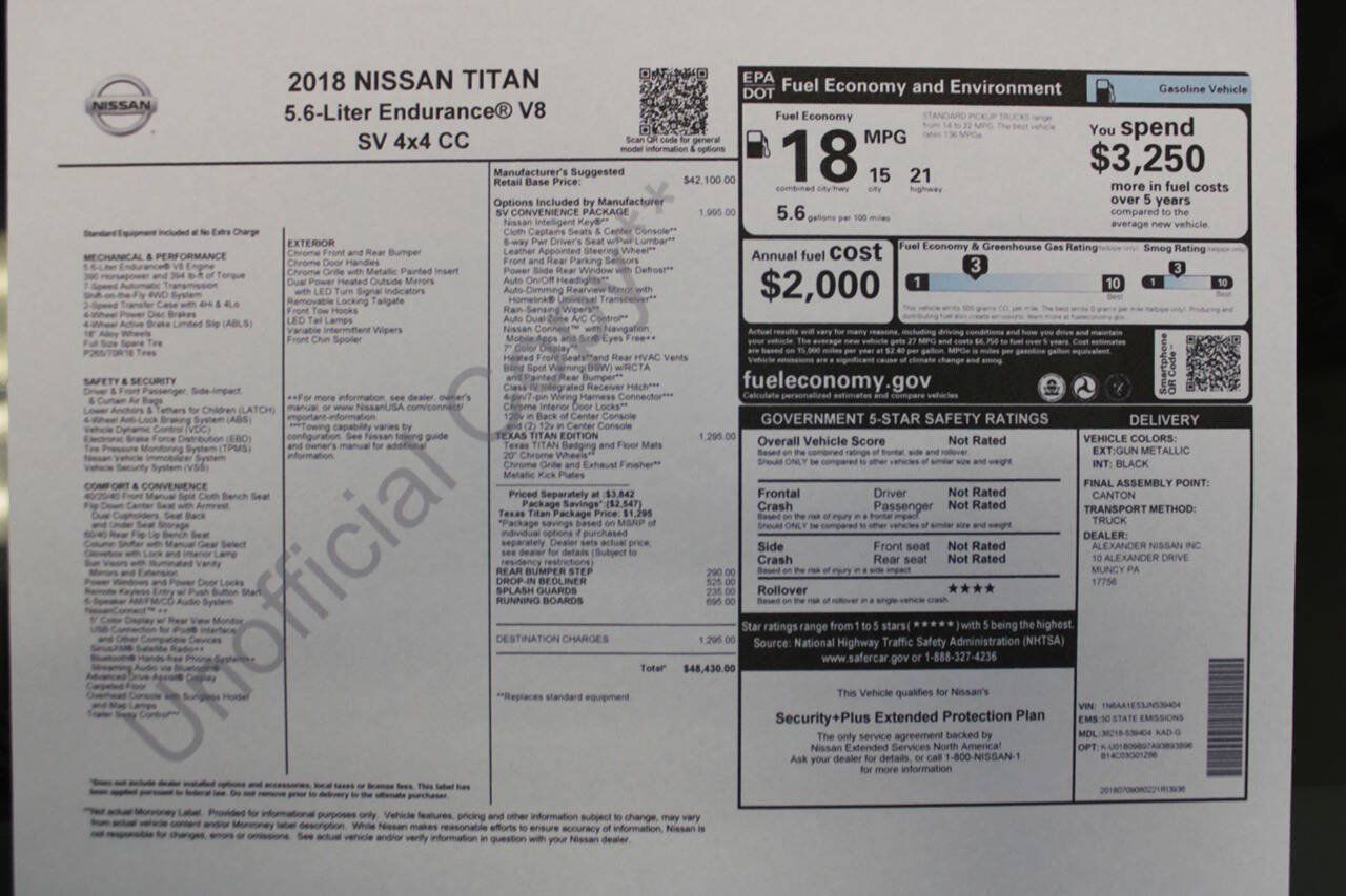 Used 2018 Nissan Titan SV w/ SV Convenience Package AWD/4WD image 55