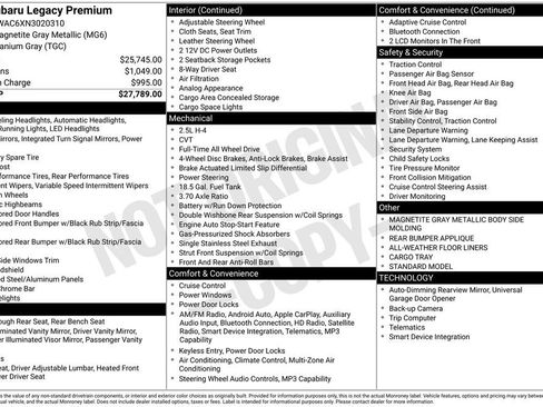 Used 2022 Subaru Legacy Premium image 8