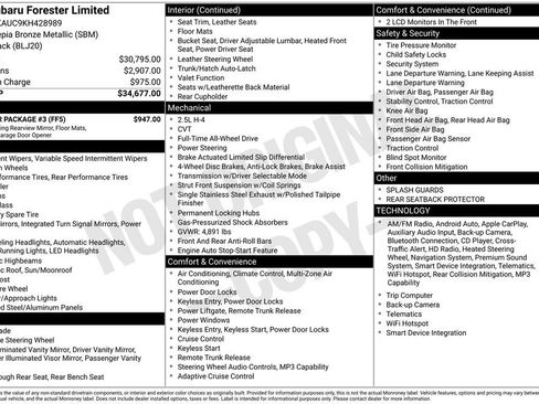 Used 2019 Subaru Forester Limited w/ Popular Package #3 image 5