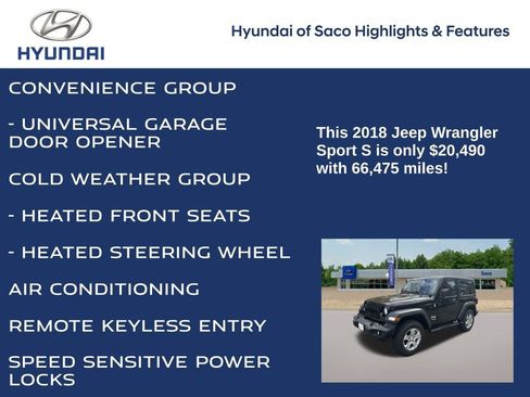 Used 2018 Jeep Wrangler Sport image 12
