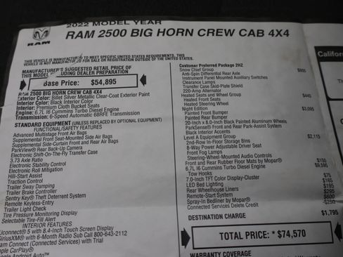Used 2022 RAM 2500 Big Horn w/ Night Edition image 55