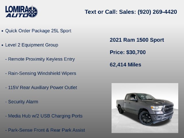 Used 2021 RAM 1500 Sport w/ Trailer Tow Group AWD/4WD image 8