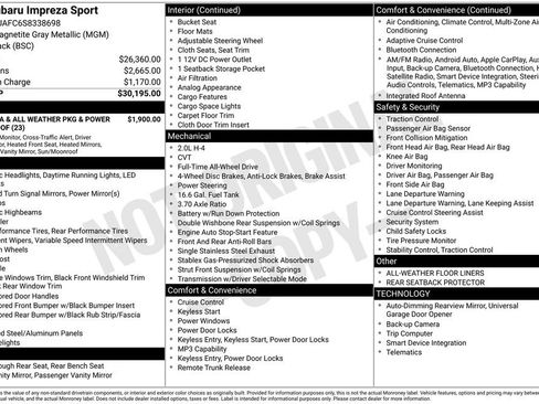 New 2025 Subaru Impreza 2.0i Sport image 41