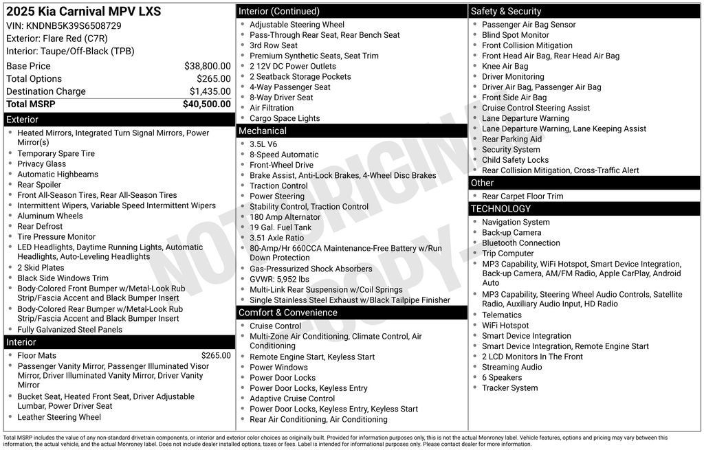 Used 2025 Kia Carnival FWD image 20