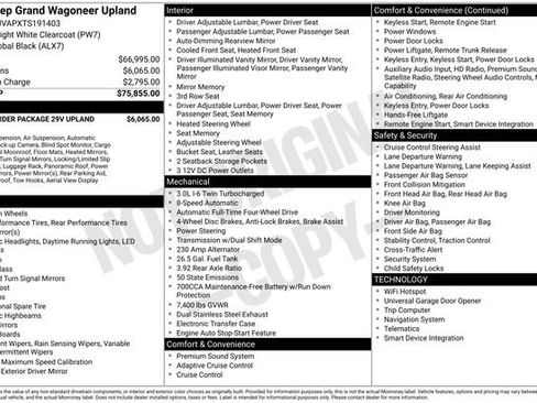 New 2026 Jeep Grand Wagoneer 4WD w/ Quick Order Packge 29V Upland image 4
