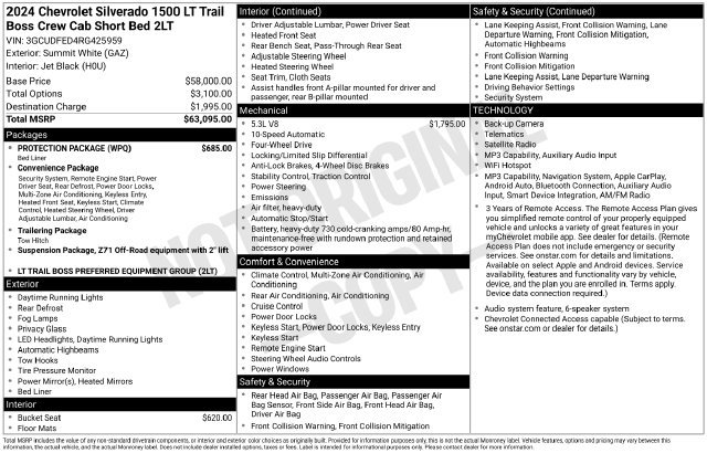 Used 2024 Chevrolet Silverado 1500 LT Trail Boss w/ Protection Package AWD/4WD image 42