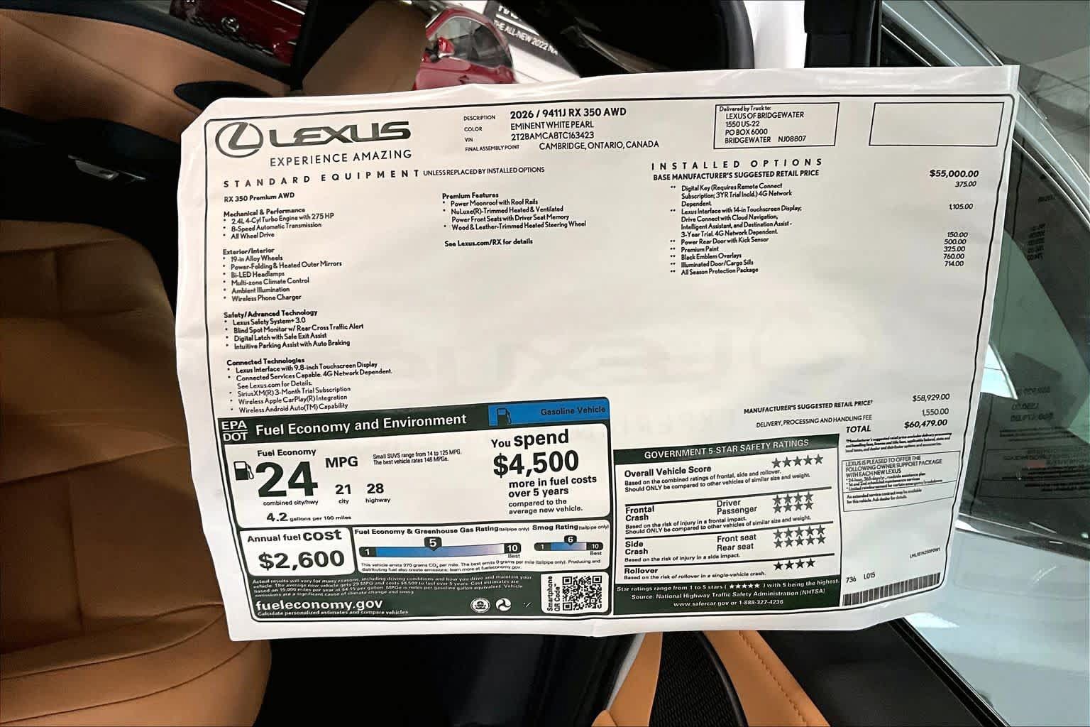 New 2026 Lexus RX 350 Premium w/ Accessory Package (K3) AWD/4WD image 14