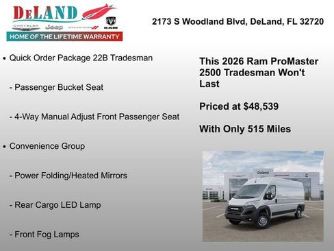 New 2026 RAM ProMaster 2500 w/ Convenience Group FWD image 7