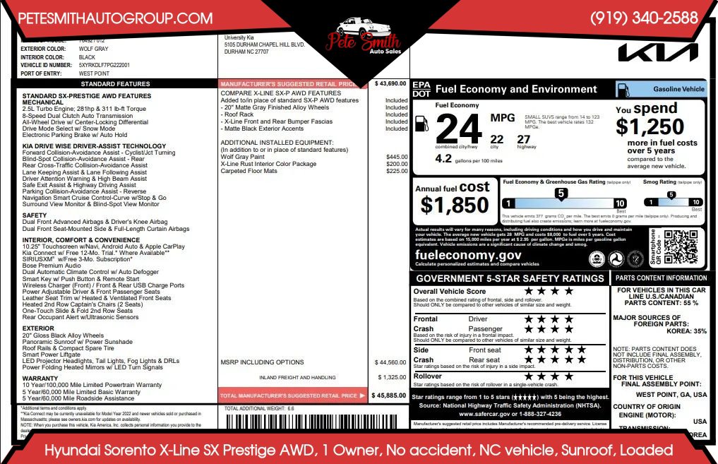 Used 2023 Kia Sorento SX Prestige AWD/4WD image 53