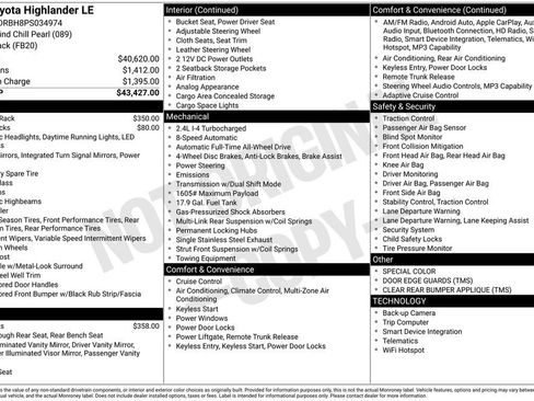 Used 2023 Toyota Highlander LE AWD/4WD image 12