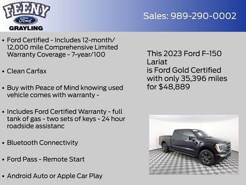 Certified 2023 Ford F150 Lariat w/ Equipment Group 502A High image 4