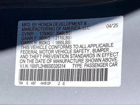 Certified 2025 Honda Civic Sport image 14