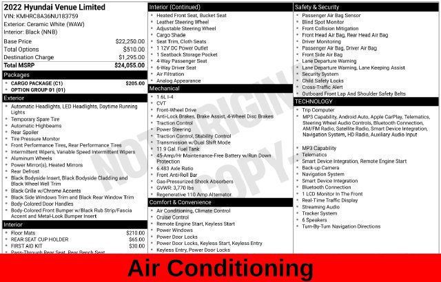 Used 2022 Hyundai Venue Limited w/ Cargo Package FWD image 17