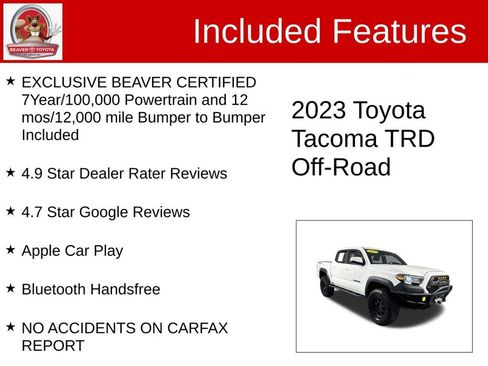 Used 2023 Toyota Tacoma TRD Off-Road w/ Technology Package AWD/4WD image 4