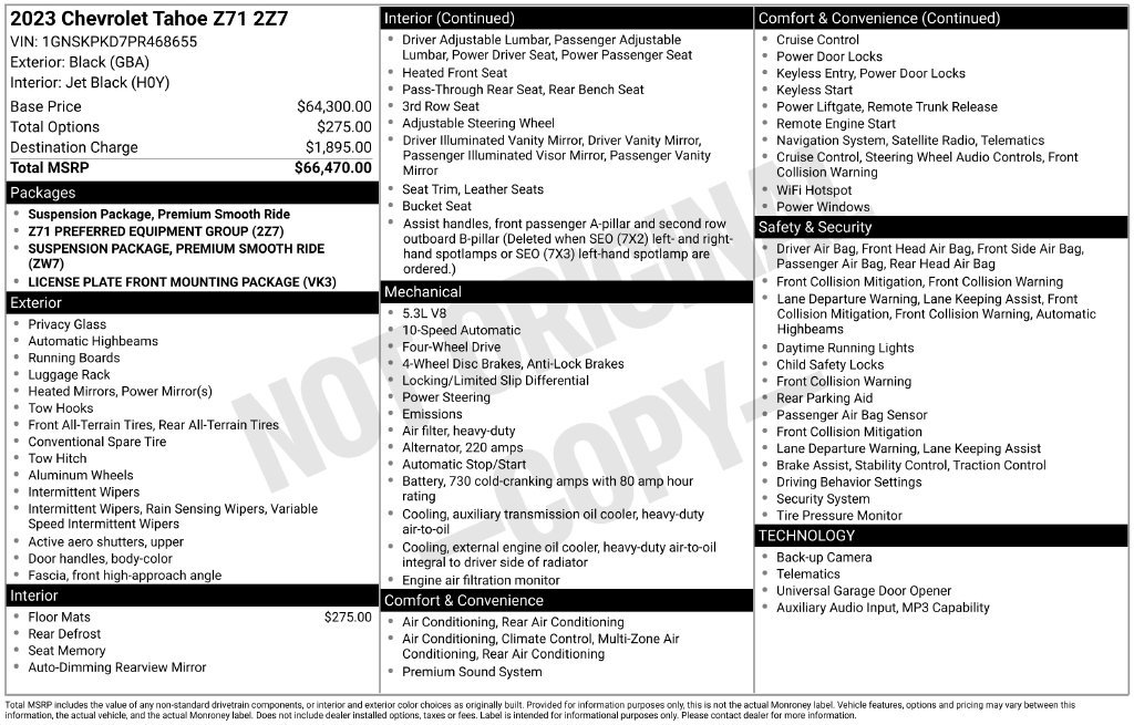 Used 2023 Chevrolet Tahoe Z71 AWD/4WD image 12