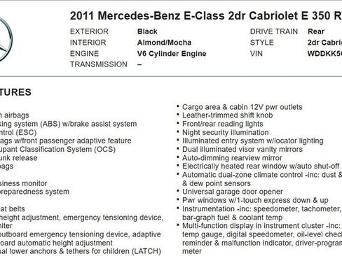 Used 2011 Mercedes-Benz E 350 Cabriolet image 16