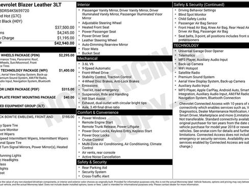 Used 2019 Chevrolet Blazer LT w/ Sun and Wheels Package FWD image 2