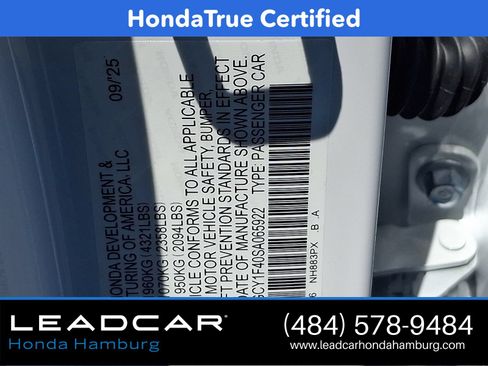 Certified 2025 Honda Accord SE image 29
