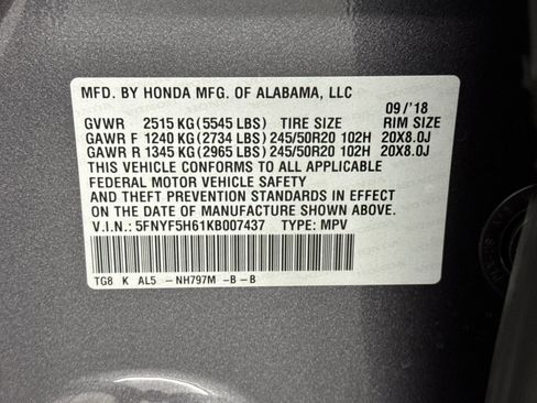 Used 2019 Honda Pilot Touring image 21