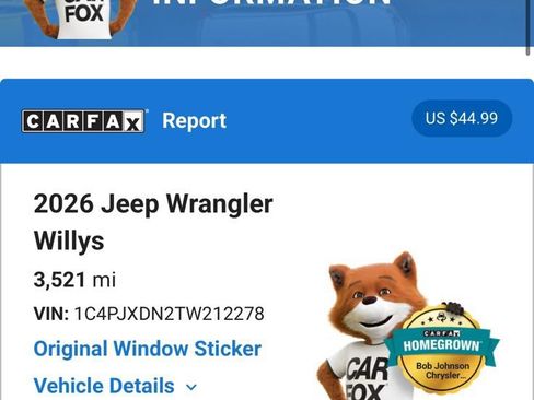 Used 2026 Jeep Wrangler Unlimited Sport AWD/4WD image 6