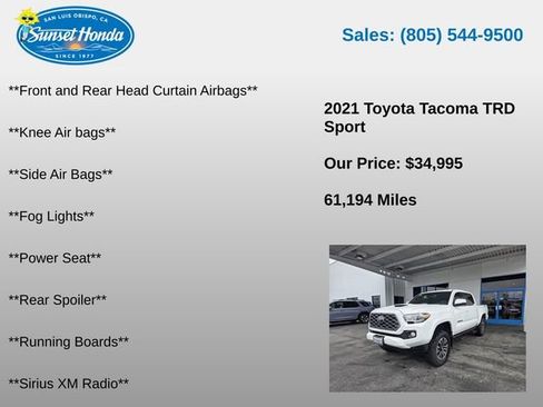 Used 2021 Toyota Tacoma TRD Sport w/ Technology Package RWD image 6