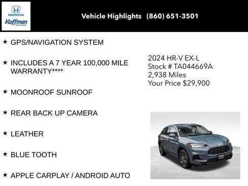 Used 2024 Honda HR-V EX-L image 8