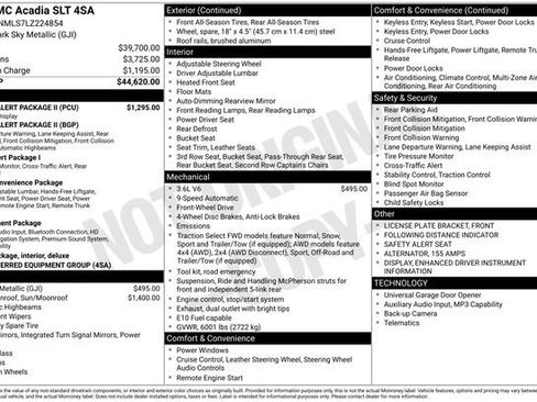 Used 2020 GMC Acadia SLT w/ Driver Alert Package II image 43