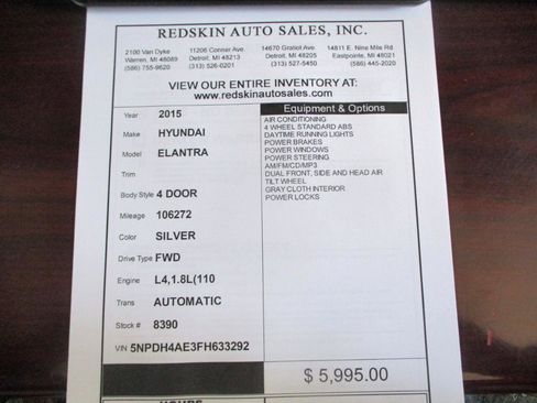 Used 2015 Hyundai Elantra SE FWD image 14