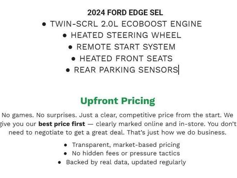 Certified 2024 Ford Edge SEL w/ Convenience Package AWD/4WD image 2