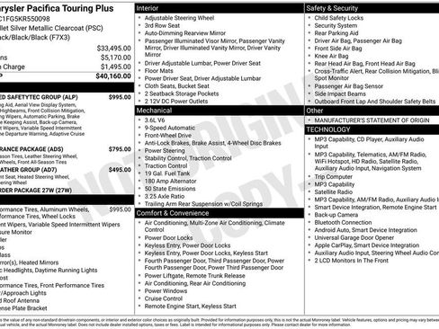 Used 2019 Chrysler Pacifica Touring Plus w/ Advanced Safetytec Group FWD image 42