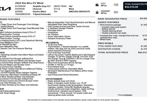 Used 2024 Kia Niro Wind FWD image 3