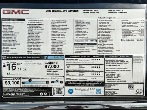 New 2026 GMC Yukon XL Elevation w/ Elevation Premium Package image 21
