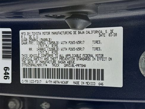 Certified 2020 Toyota Tacoma TRD Sport image 34