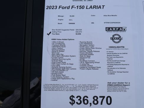 Used 2023 Ford F150 Lariat w/ Equipment Group 502A High image 39