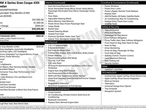 Used 2023 BMW 430i Gran Coupe xDrive w/ M Sport Package image 41