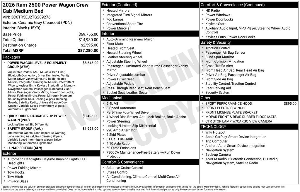New 2026 RAM 2500 Power Wagon AWD/4WD image 24