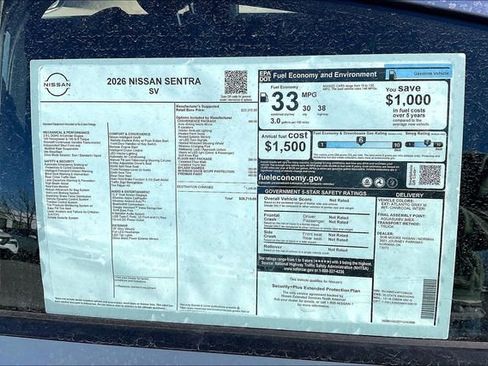 New 2026 Nissan Sentra SV w/ SV Convenience Package image 13