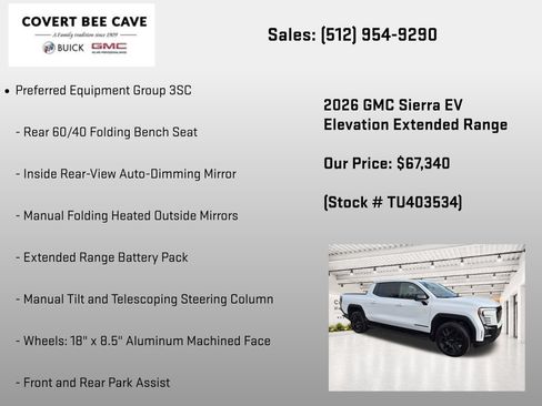 New 2026 GMC Sierra EV Elevation w/ LPO, Elevation Dark Package AWD/4WD image 7