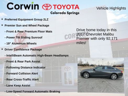 Used 2017 Chevrolet Malibu Premier w/ Premier Sun and Wheel Package image 7