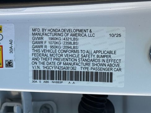 New 2025 Honda Accord SE image 28