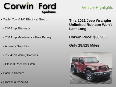 Used 2021 Jeep Wrangler Unlimited Rubicon AWD/4WD image 6