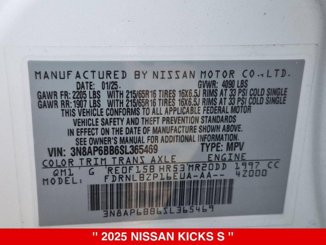 Certified 2025 Nissan Kicks S AWD/4WD image 39