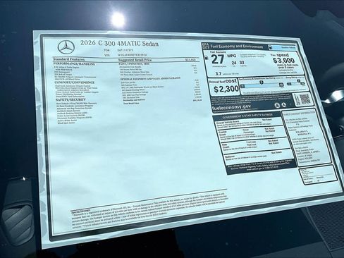 New 2026 Mercedes-Benz C 300 4MATIC Sedan image 22