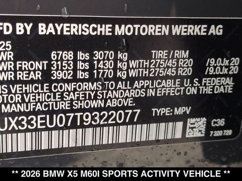 New 2026 BMW X5 M60i AWD/4WD image 20