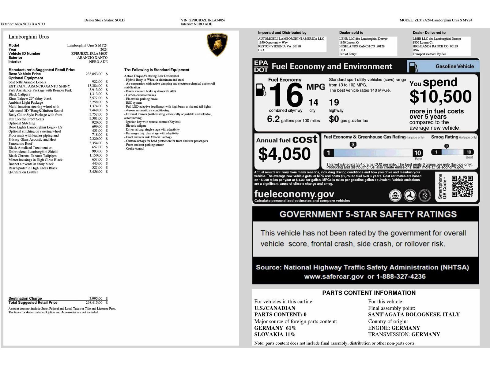 Used 2024 Lamborghini Urus S AWD/4WD image 6