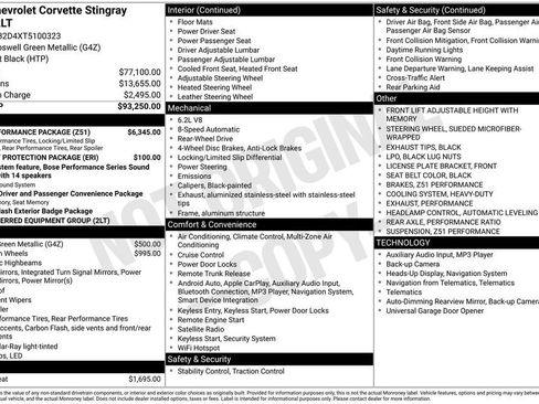 New 2026 Chevrolet Corvette Stingray Preferred Cpe w/ Z51 Performance Package RWD image 11