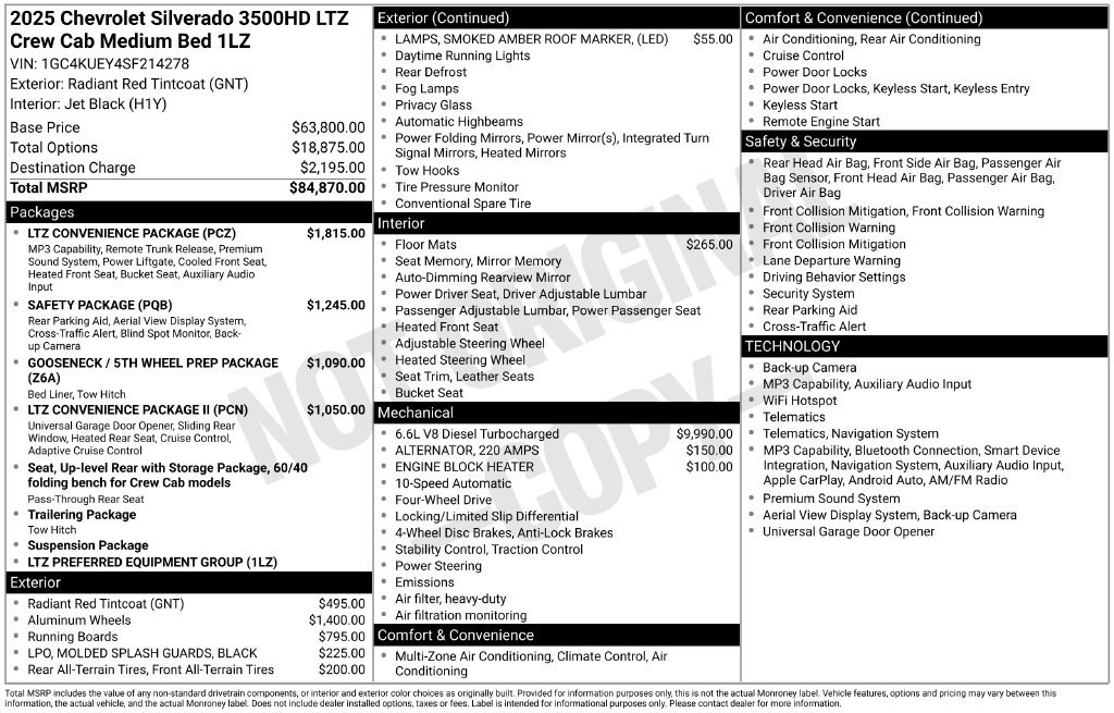 Used 2025 Chevrolet Silverado 3500 LTZ w/ LTZ Convenience Package AWD/4WD image 3