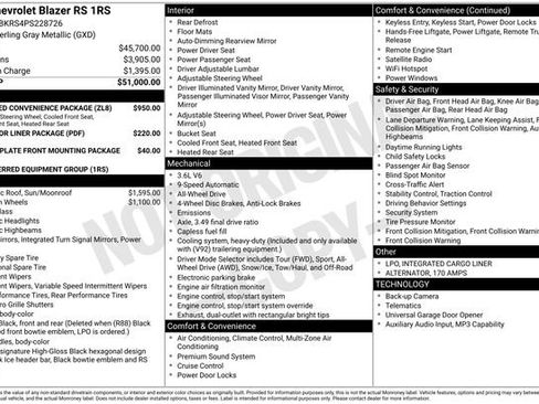 Certified 2023 Chevrolet Blazer RS w/ Enhanced Convenience Package AWD/4WD image 38