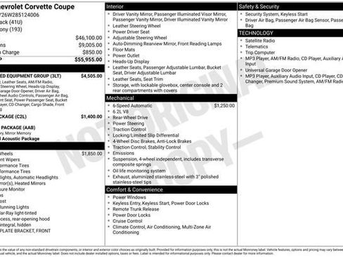 Used 2008 Chevrolet Corvette Coupe w/ Preferred Equipment Group RWD image 4